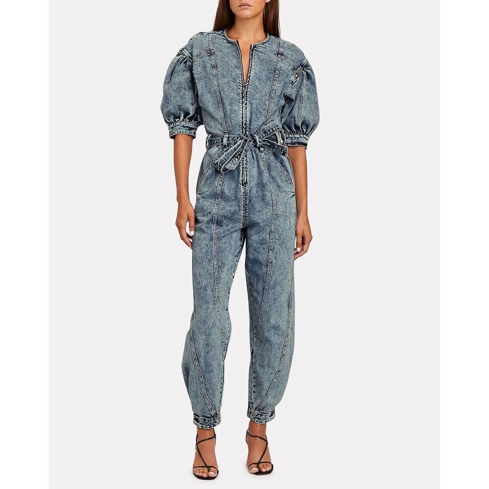 ULLA JOHNSON  Sabra Jumpsuit Blue Medium Acid Wash sz 2‎